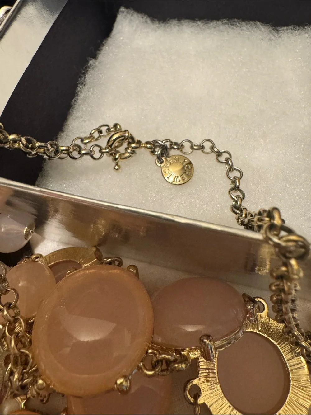 Authentic Iconic Vintage J.Crew Peach Bubble Statement Necklace with Box